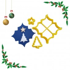 Kit Cortadores Arvore Moldura e Estrela de Natal