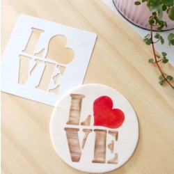 Stencil Love Coração Dia dos Namorados