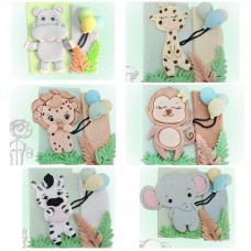 Kit Cortadores Animais do Safari Baby 7cm 6 Un