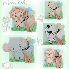 Kit Cortadores Animais do Safari Baby 7cm 5 Un